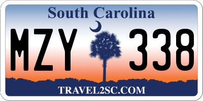 SC license plate MZY338