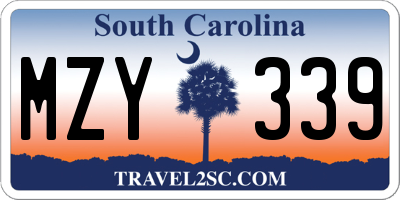 SC license plate MZY339