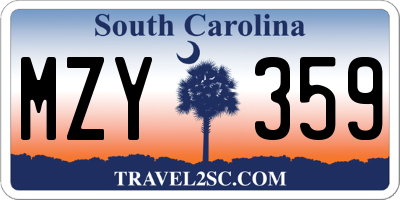 SC license plate MZY359