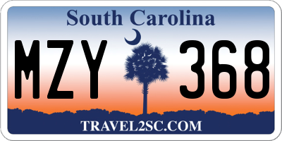 SC license plate MZY368