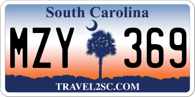 SC license plate MZY369
