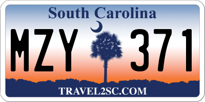 SC license plate MZY371