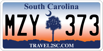 SC license plate MZY373