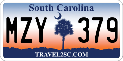 SC license plate MZY379
