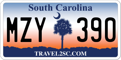 SC license plate MZY390