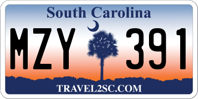 SC license plate MZY391