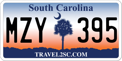 SC license plate MZY395