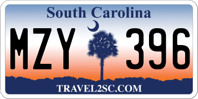 SC license plate MZY396