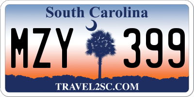 SC license plate MZY399