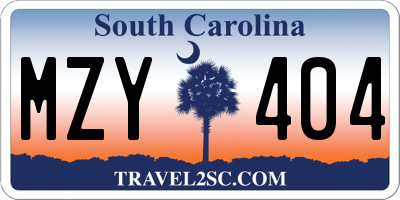 SC license plate MZY404