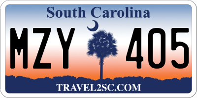 SC license plate MZY405