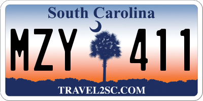 SC license plate MZY411