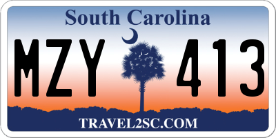 SC license plate MZY413