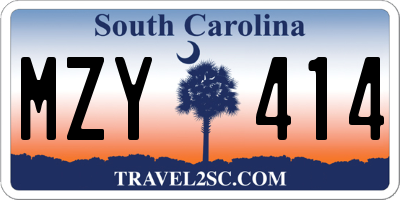 SC license plate MZY414