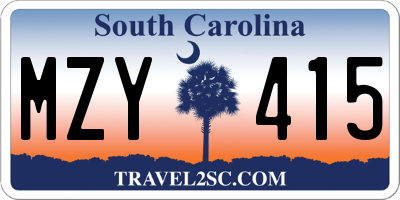 SC license plate MZY415
