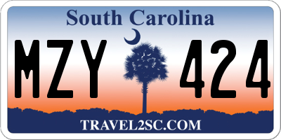 SC license plate MZY424