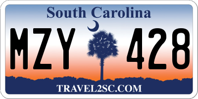 SC license plate MZY428