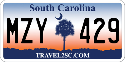 SC license plate MZY429
