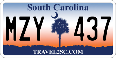 SC license plate MZY437