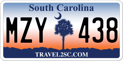 SC license plate MZY438