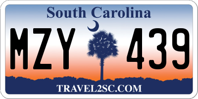 SC license plate MZY439