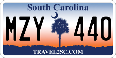 SC license plate MZY440