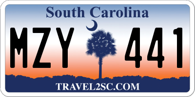 SC license plate MZY441