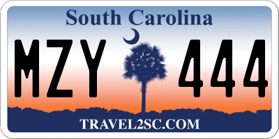 SC license plate MZY444