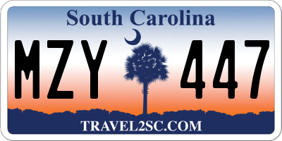 SC license plate MZY447