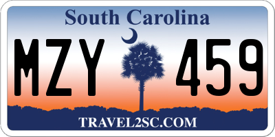 SC license plate MZY459