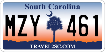 SC license plate MZY461