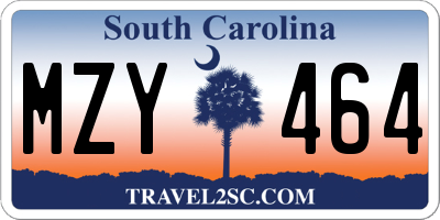 SC license plate MZY464