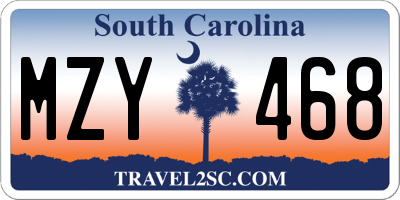 SC license plate MZY468
