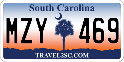 SC license plate MZY469