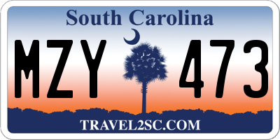 SC license plate MZY473