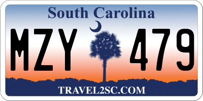 SC license plate MZY479