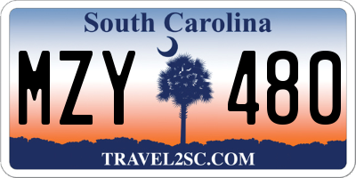 SC license plate MZY480