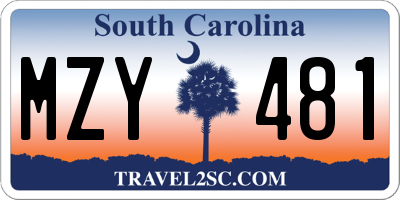 SC license plate MZY481