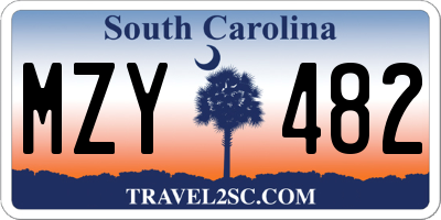 SC license plate MZY482