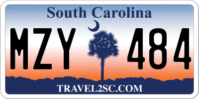 SC license plate MZY484