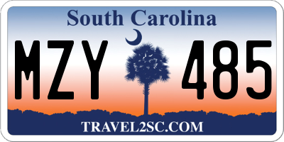 SC license plate MZY485
