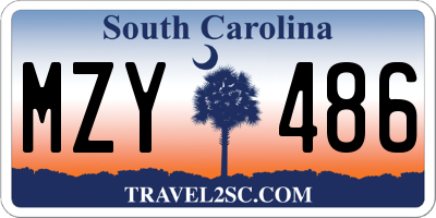 SC license plate MZY486
