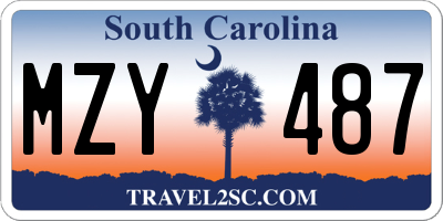 SC license plate MZY487