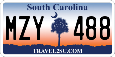 SC license plate MZY488
