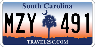 SC license plate MZY491