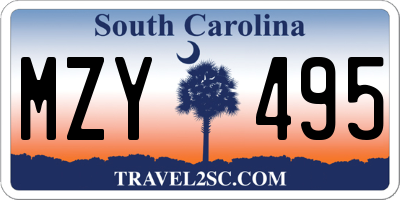 SC license plate MZY495