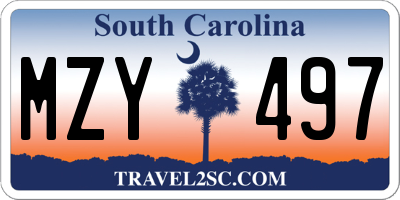 SC license plate MZY497
