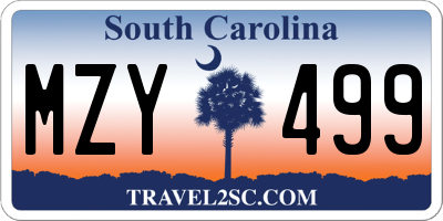 SC license plate MZY499