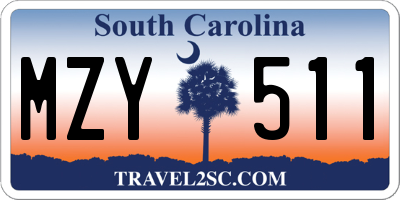 SC license plate MZY511