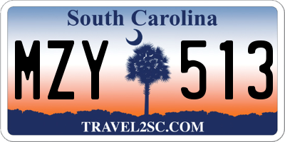 SC license plate MZY513